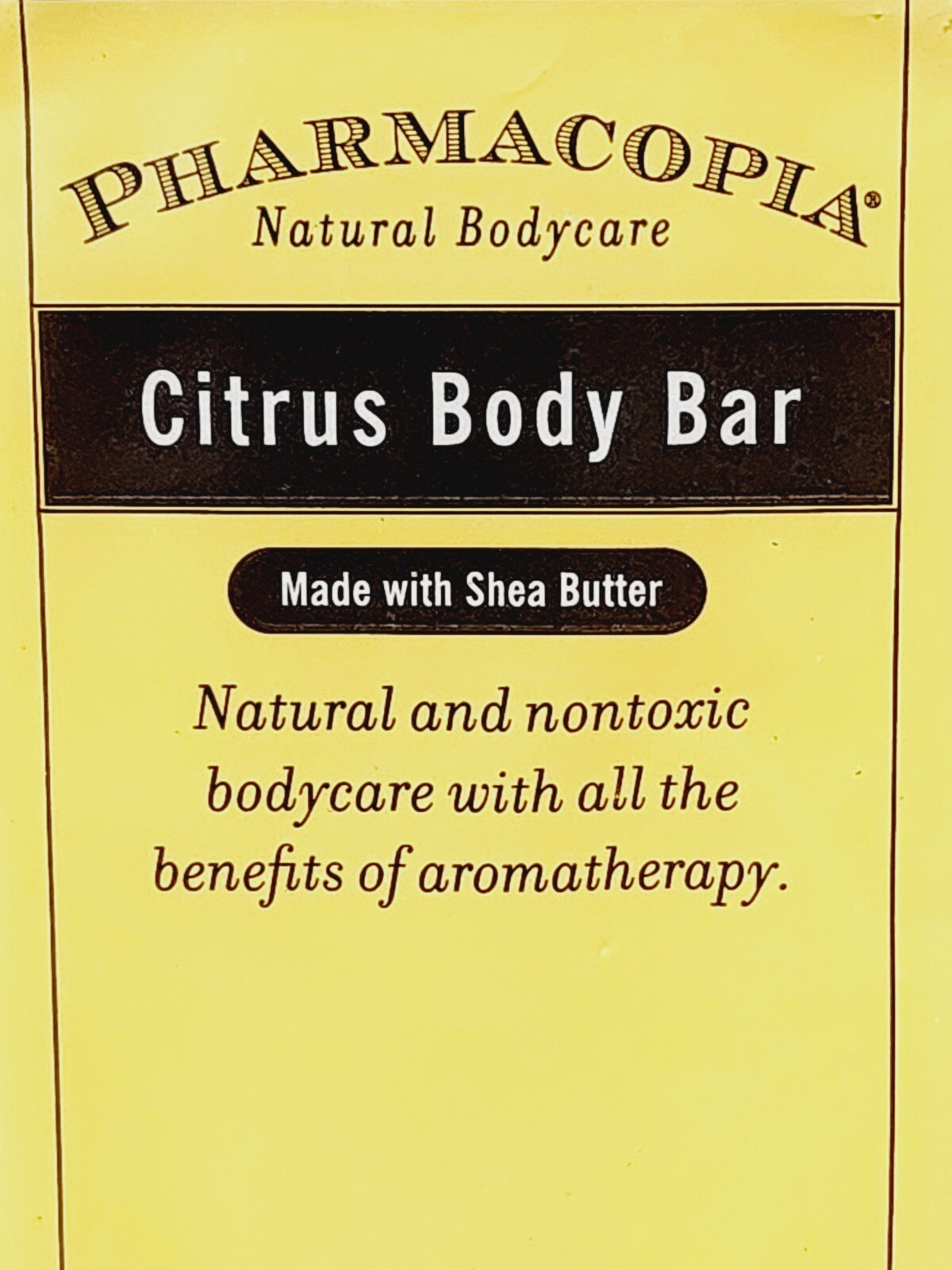 Pharmacopia CITRUS BODY BAR Soap Shea Butter Natural Aromatherapy 1.5 oz/42g New