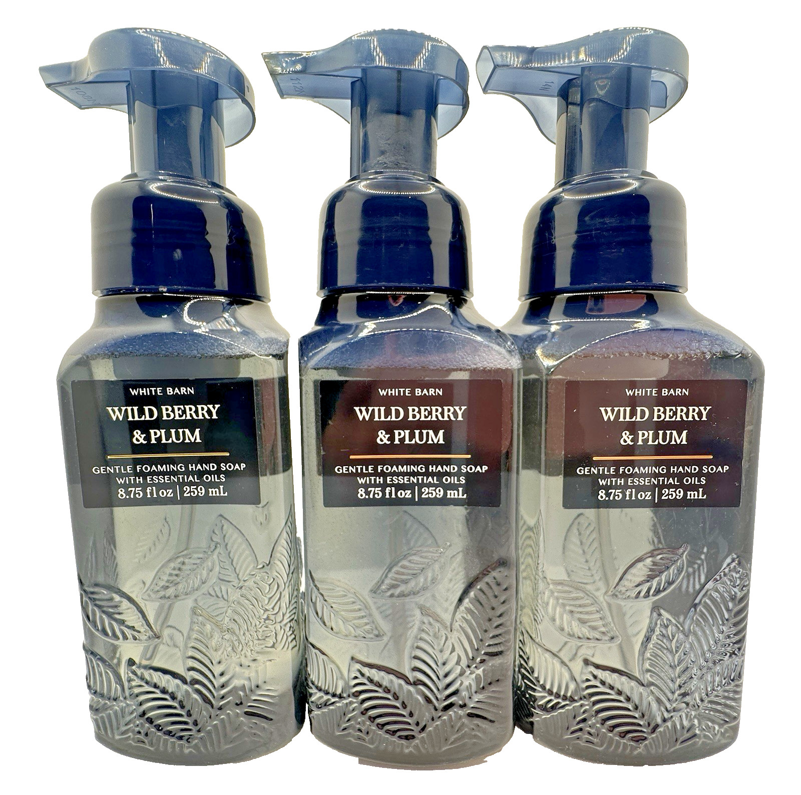 Bath & Body Works Wild Berry & Plum Foaming Hand Soap 8.75 Oz x3
