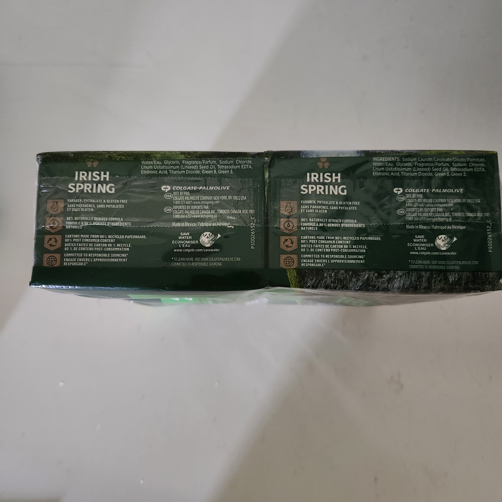 Irish Spring Bar Soap – Original Clean – 3.7oz (12 pack) – New, factory sealed