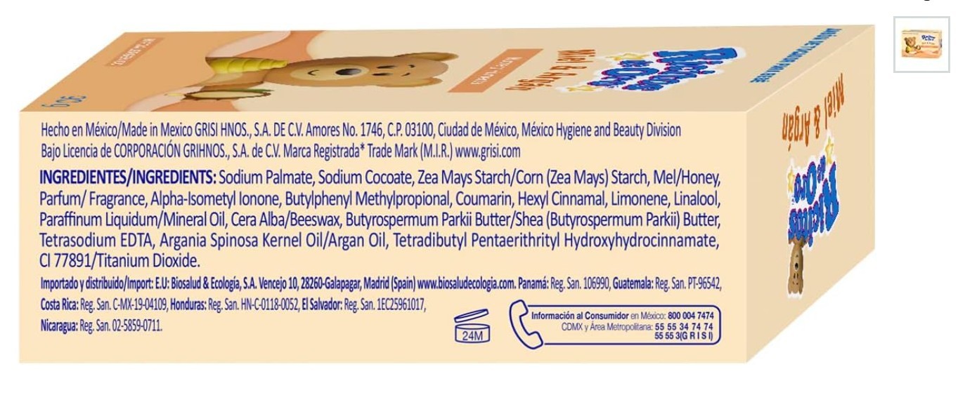 12 Pcs Ricitos De Oro Miel & Argan Bar Soaps for Babies