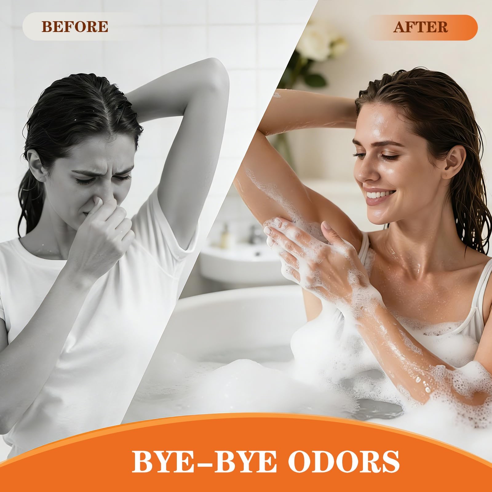6 PCS Persimmon Soap Bar for Body Odor Control, Natural Deodorant Body Bar So…