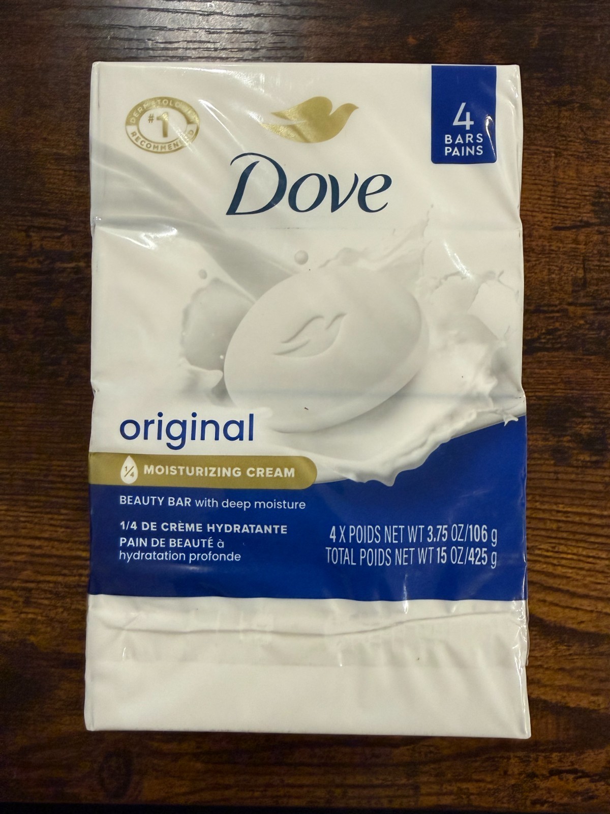 Dove Beauty Bar Soap Original with 1/4 Moisturizing Cream 3.75 oz – 4 PACK