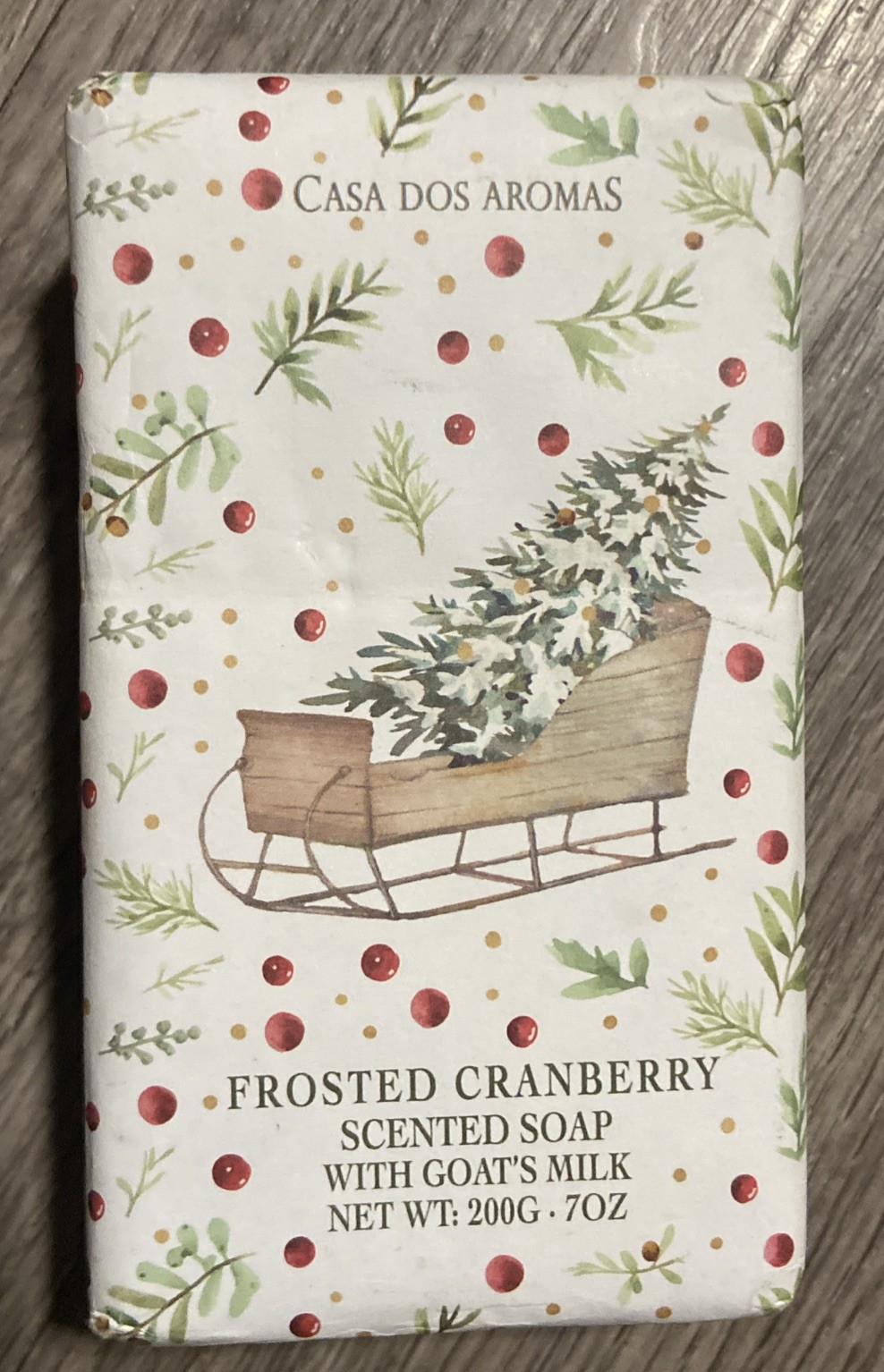 Casa Dos Aromas Frosted Cranberry Scented soap 200 Grams 7oz Fragranced