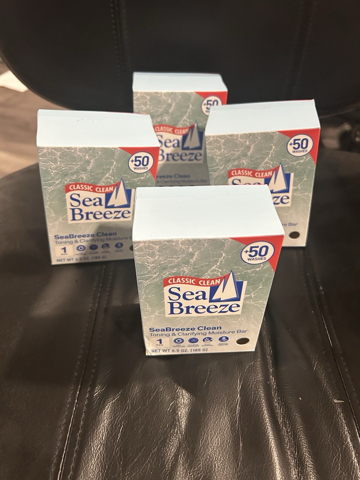 4 New SEA BREEZE CLASSIC CLEAN TONING & CLARIFYING MOISTURE BAR SOAP, 50+ Washes