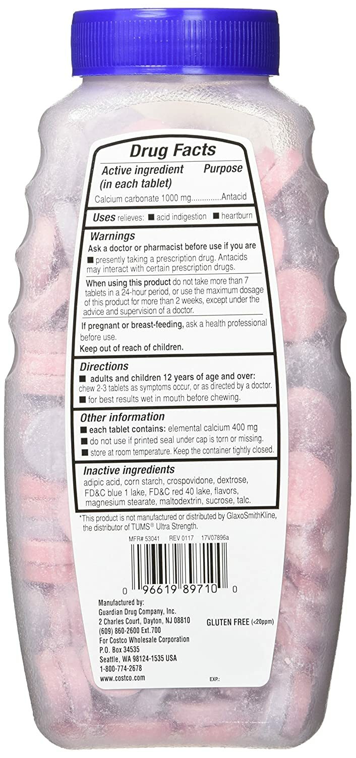 530 Tablets Kirkland Signature Antacid Ultra Strength 1000mg Generic Tums