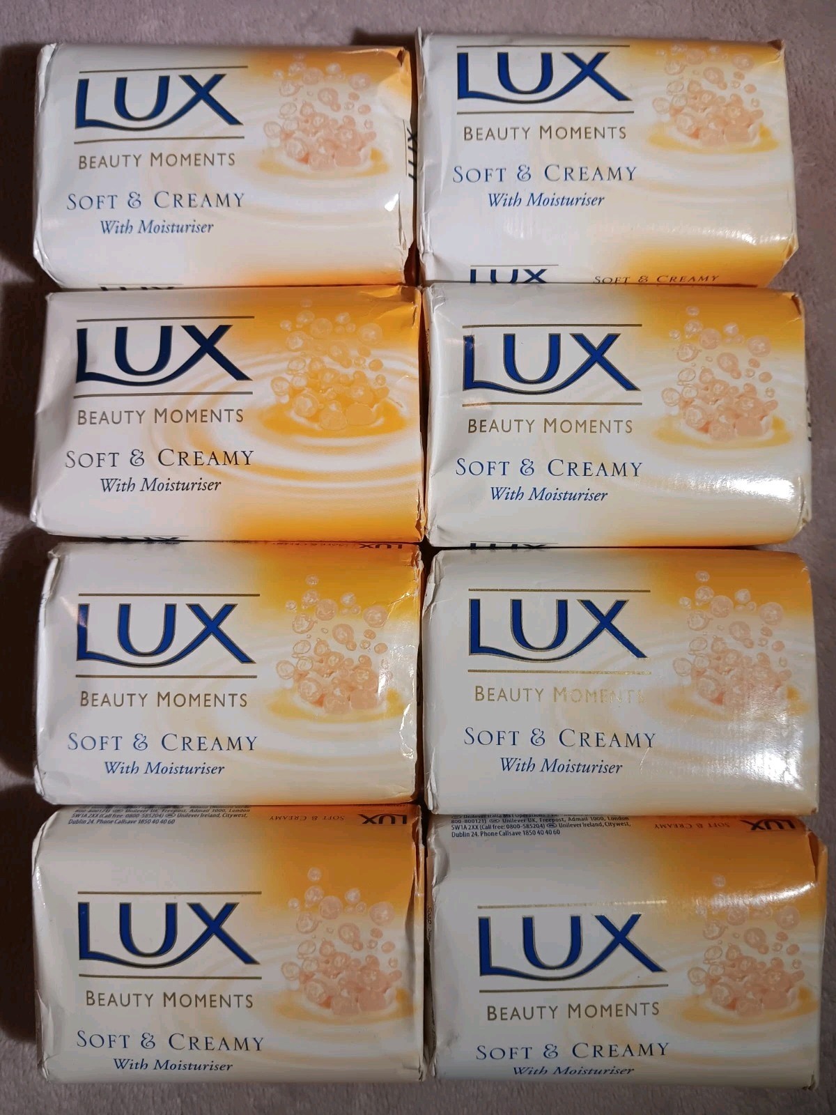Lux Body Bar Soap 4.4oz/125 Soft & Creamy With Moisturizer Lot of 8