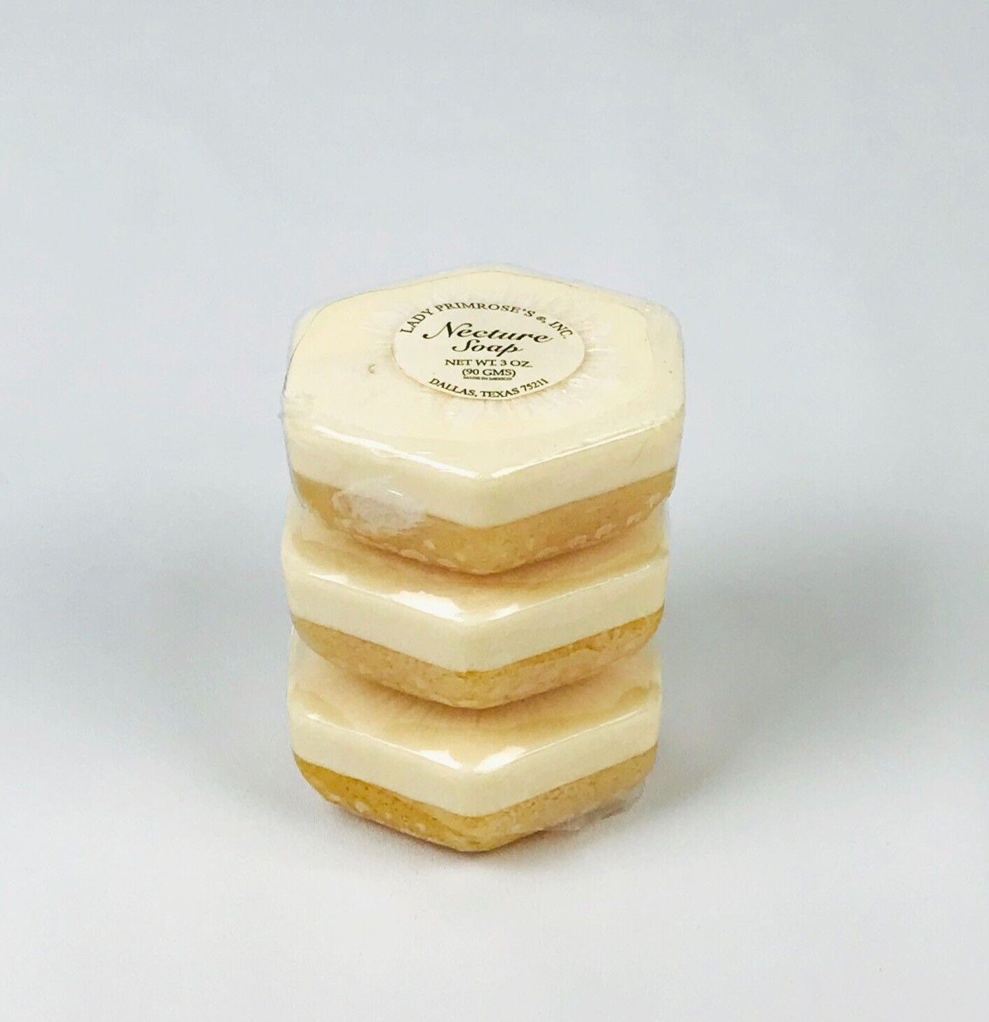 Lady Primrose Necture Soap Dual Pour Cream and Glycerin 3 oz 3 Pack