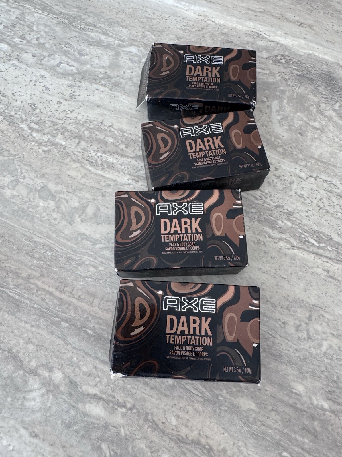 AXE DARK TEMPTATION FACE & BODY SOAP BARS 6 x 3.5 oz Ea Bar RARE Lot Of 4