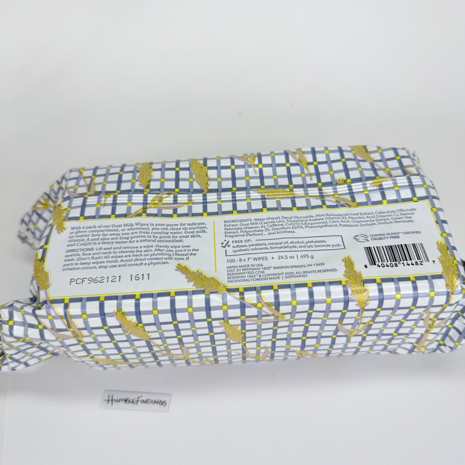 Lot of Beekman 1802 LAVENDER Facial Cleansing Wipes 100ct & FRESH AIR 30ct Set