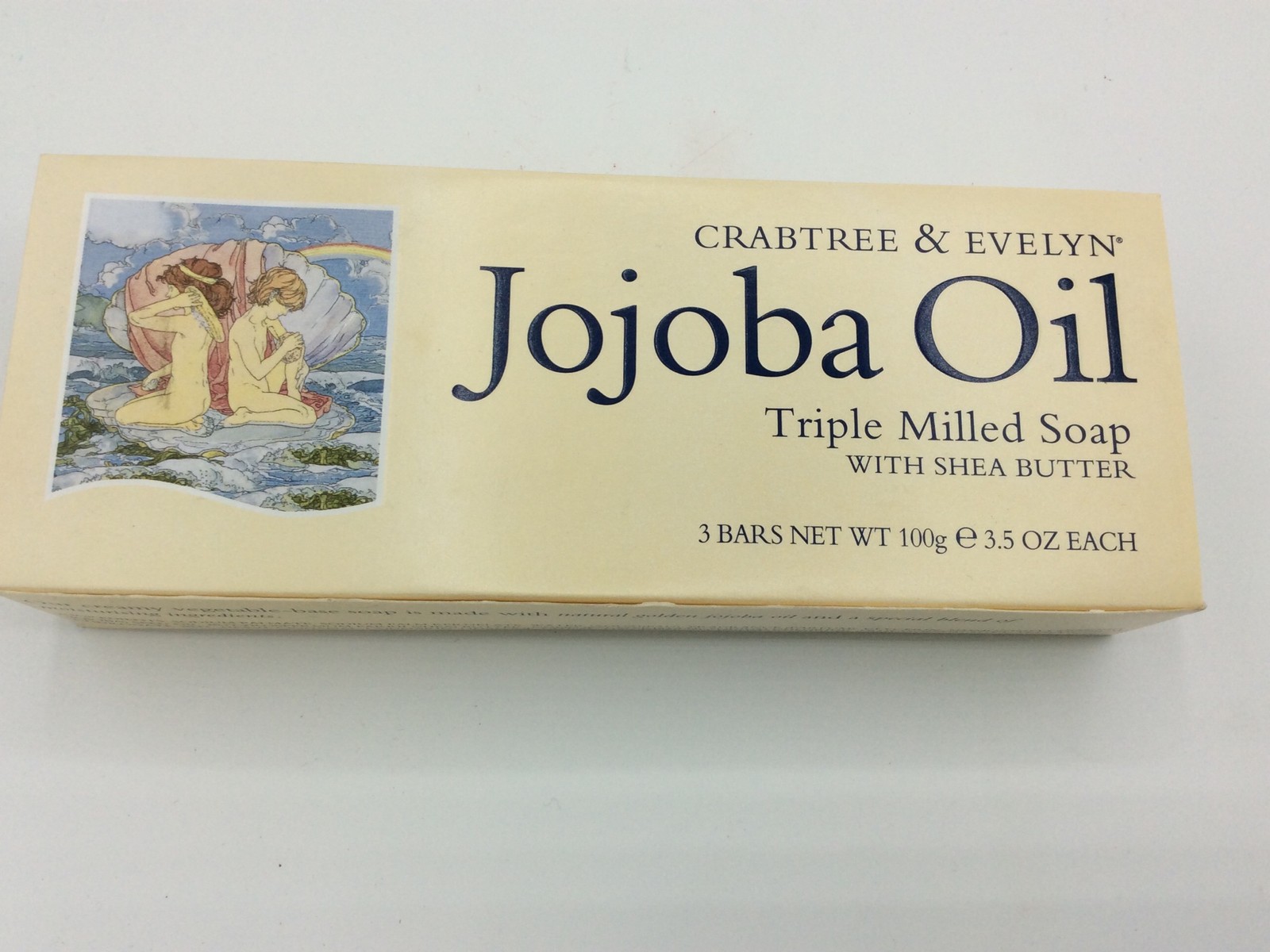 Crabtree & Evelyn Jojoba Oil Triple Milled Soap Shea Butter Sea Shell Box Of 3