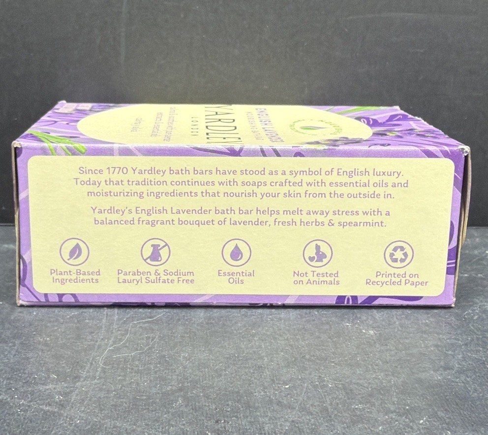 Yardley London English Lavender Bath Soap Bars 4.25 Oz Lot of 8 New Sealed