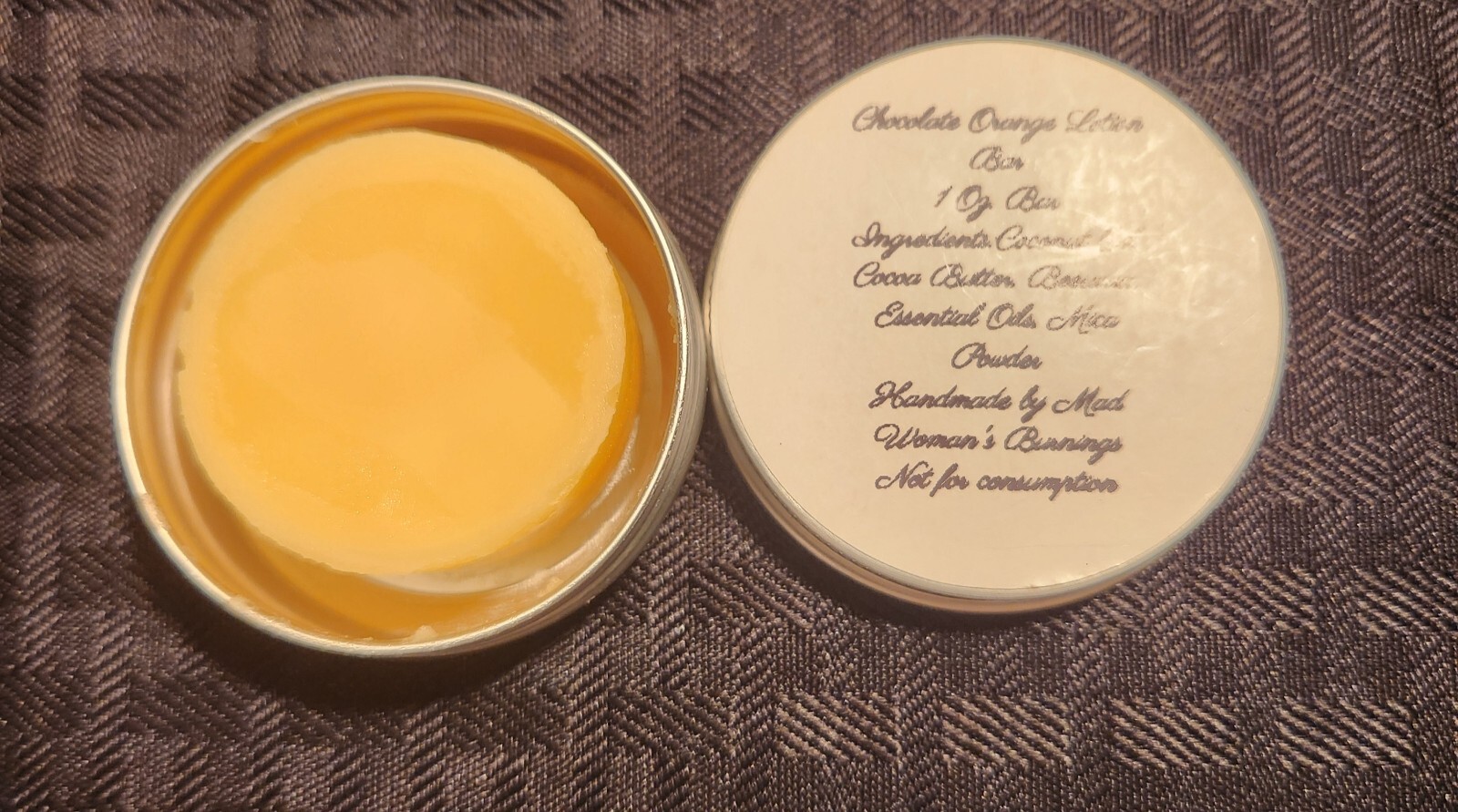 1 Oz Handmade Chocolate Orange Lotion Bar
