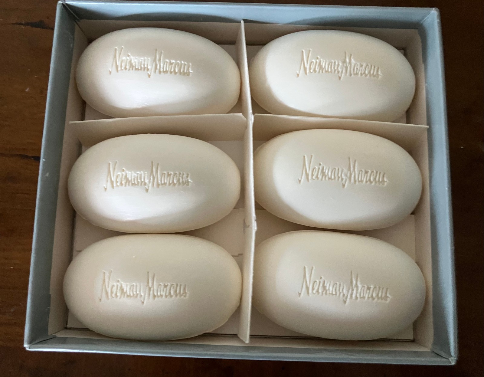 Neiman Marcus Guest Soap Box Set of 6 Earl Grey Oval Bars VINTAGE NOS Soaps NICE