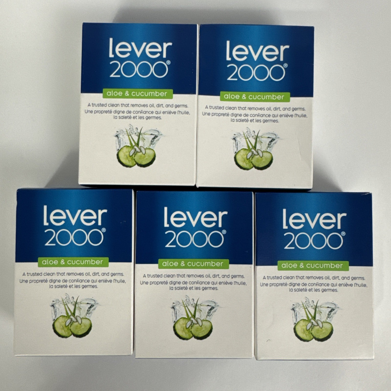 Lever 2000 Aloe & Cucumber Bar Soap 3.75oz Lot of 5 Bars NEW UNOPENED