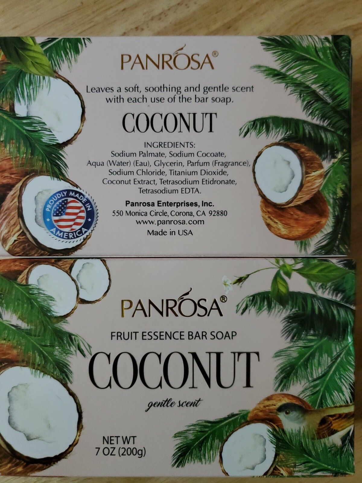 2 Soap Bars Panrosa Fruit Essence Bar Soap Gentle Scent USA Made