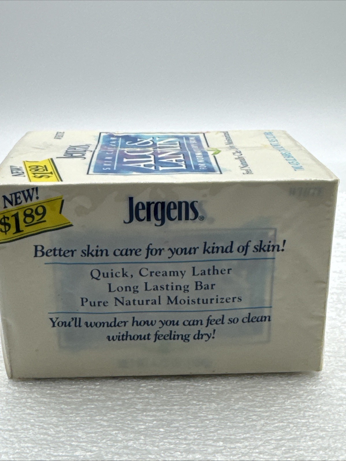 Vintage 1983 Jergens Aloe & Lanolin Skin Care Bar Soap 4.75 Oz 2pk NOS White