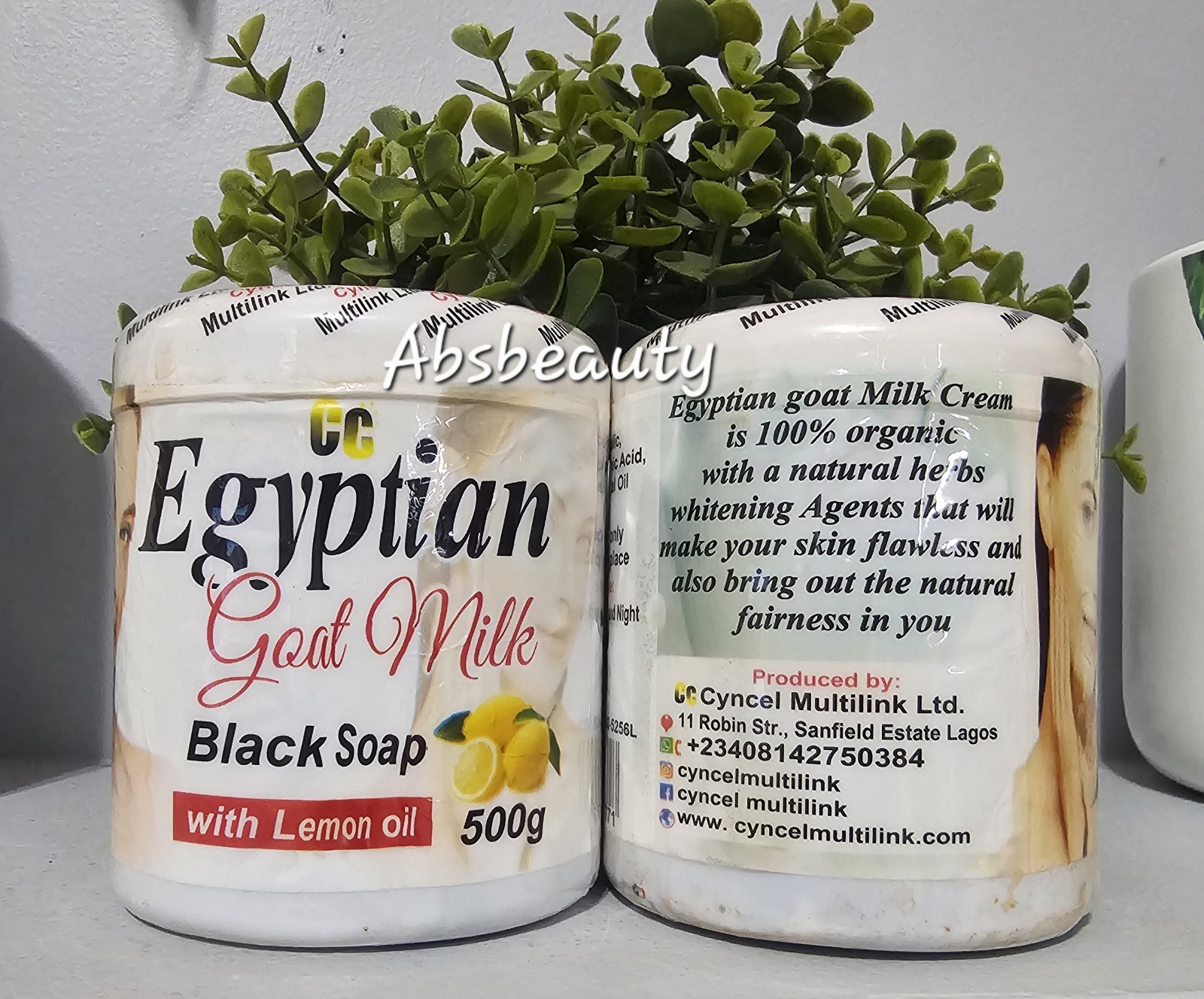 1×Egyptian Goat Milk Black Soap With Lemon Oil 500g
