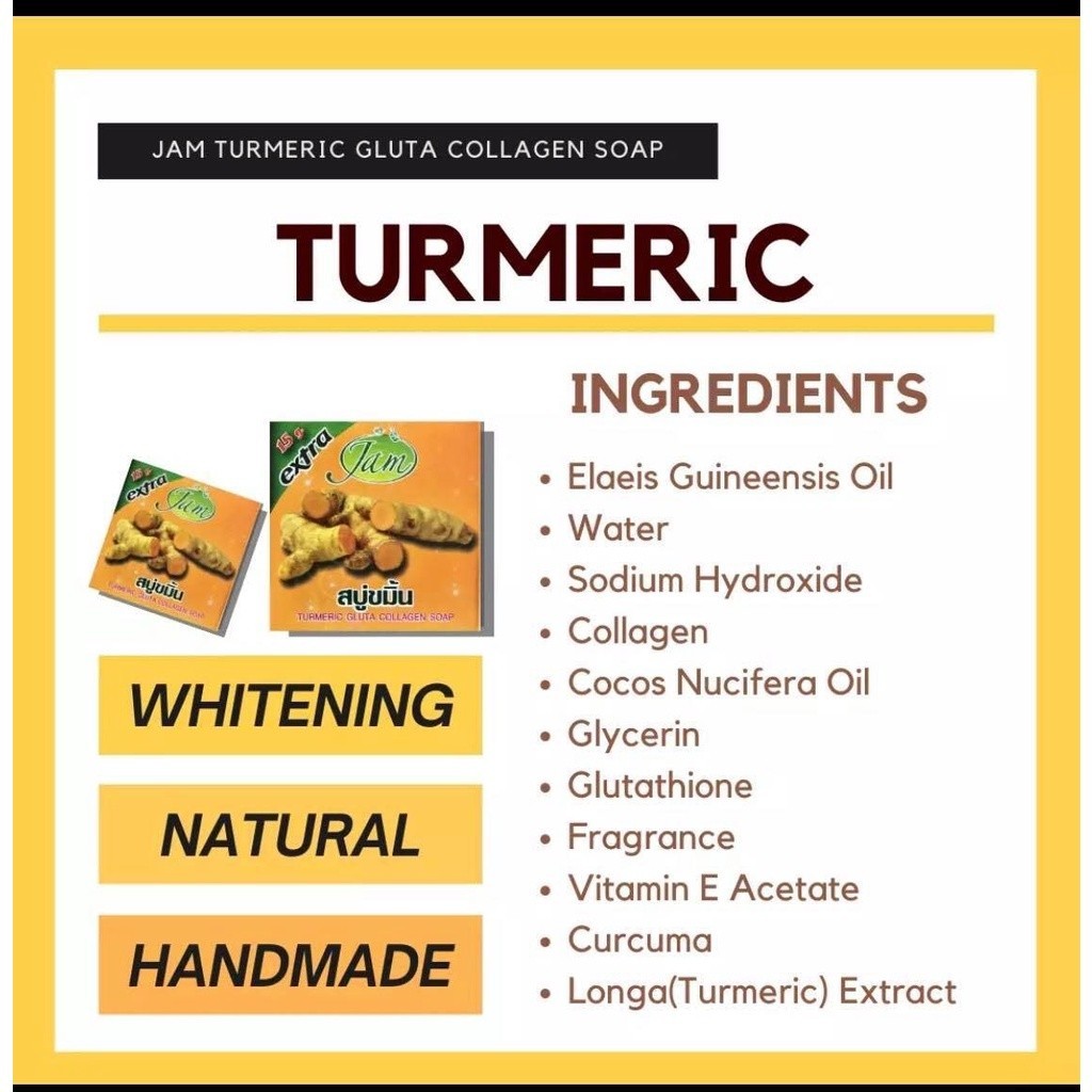 1PCS Tumeric Soap Skin Whitening Dark Spots lightening Acne Brightening Turmeric
