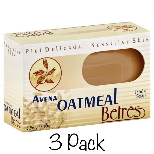 Betres: Oatmeal Jabon Soap, 3.5 oz( 100 g ). Sensitive Skin/3 Pack