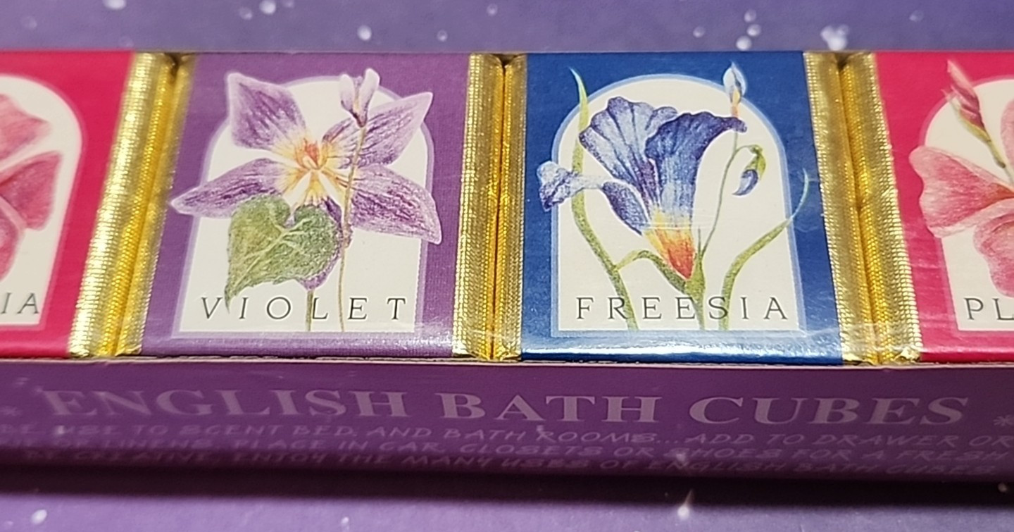 Vtg Bath Delagar English Country Floral 6 Cubes