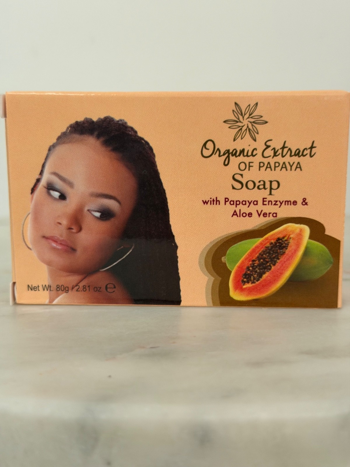 Organic Papaya Extract Soap 80g Natural Exfoliating Moisturizing Bar 2-Pack Glow