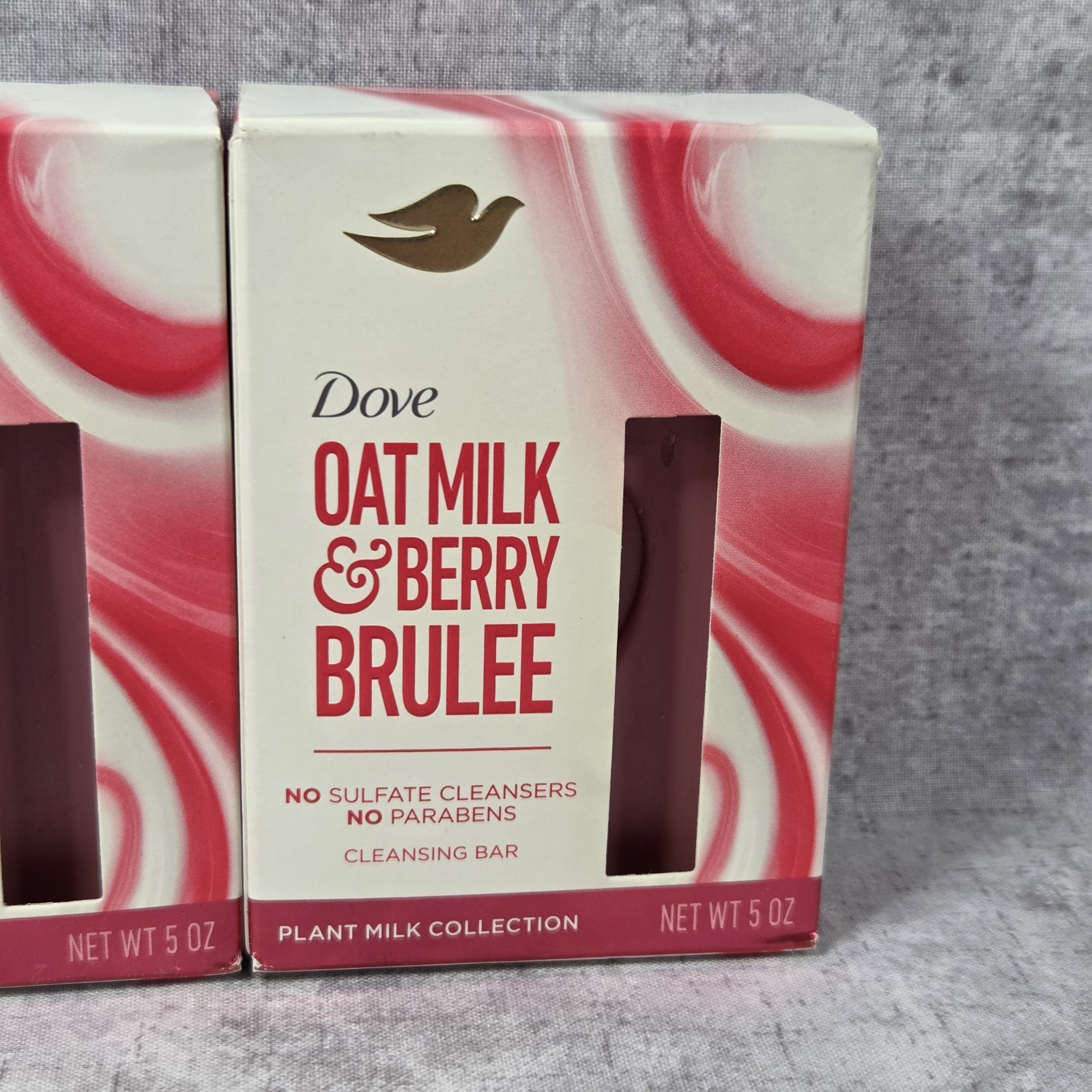 LOT OF 2 Dove Moisture Oat Milk & Berry Brulee Plant Milk Bar Soap 5 oz