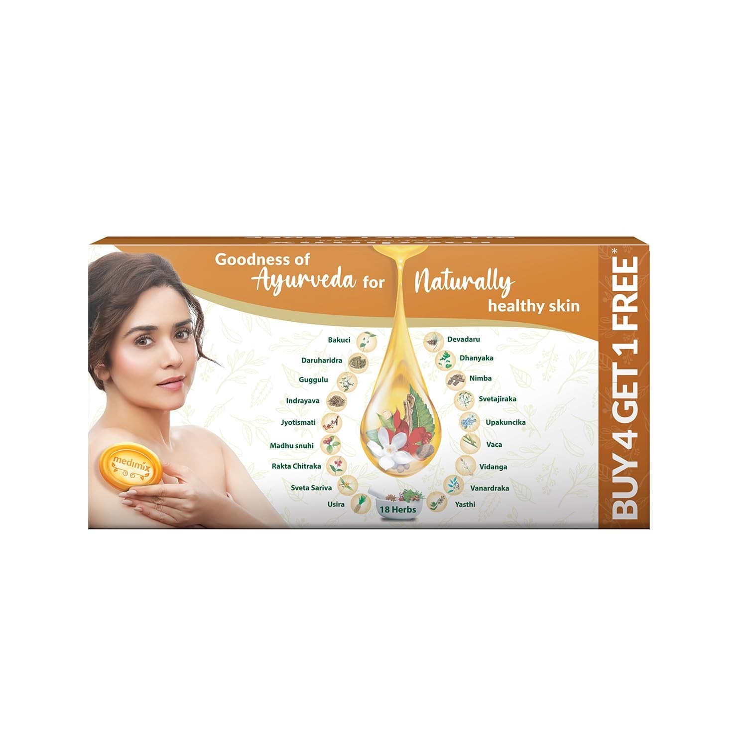 Medimix Ayurvedic Sandal Soap 5 x 125g Herbal Bathing Soap Natural