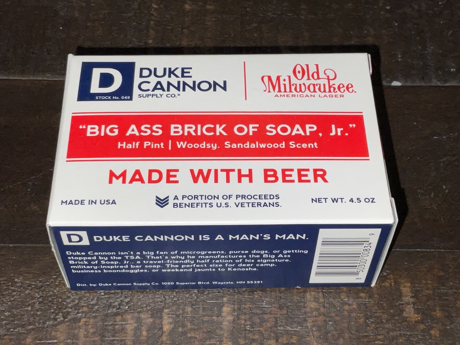 Duke Cannon Big Ass Brick of Soap Jr 4.5oz OLD MILWAUKEE Woods Sandalwood 6 Bars