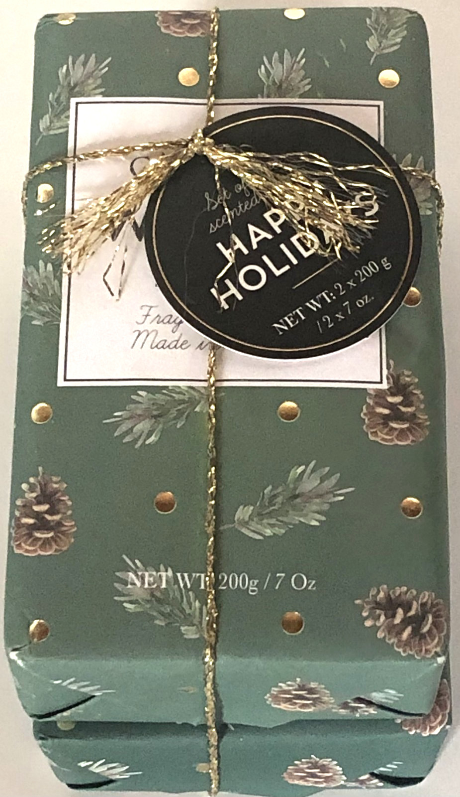 Castelbel Set of Two Scented Soap Bars Happy Holidays 2x200g/7 Oz
