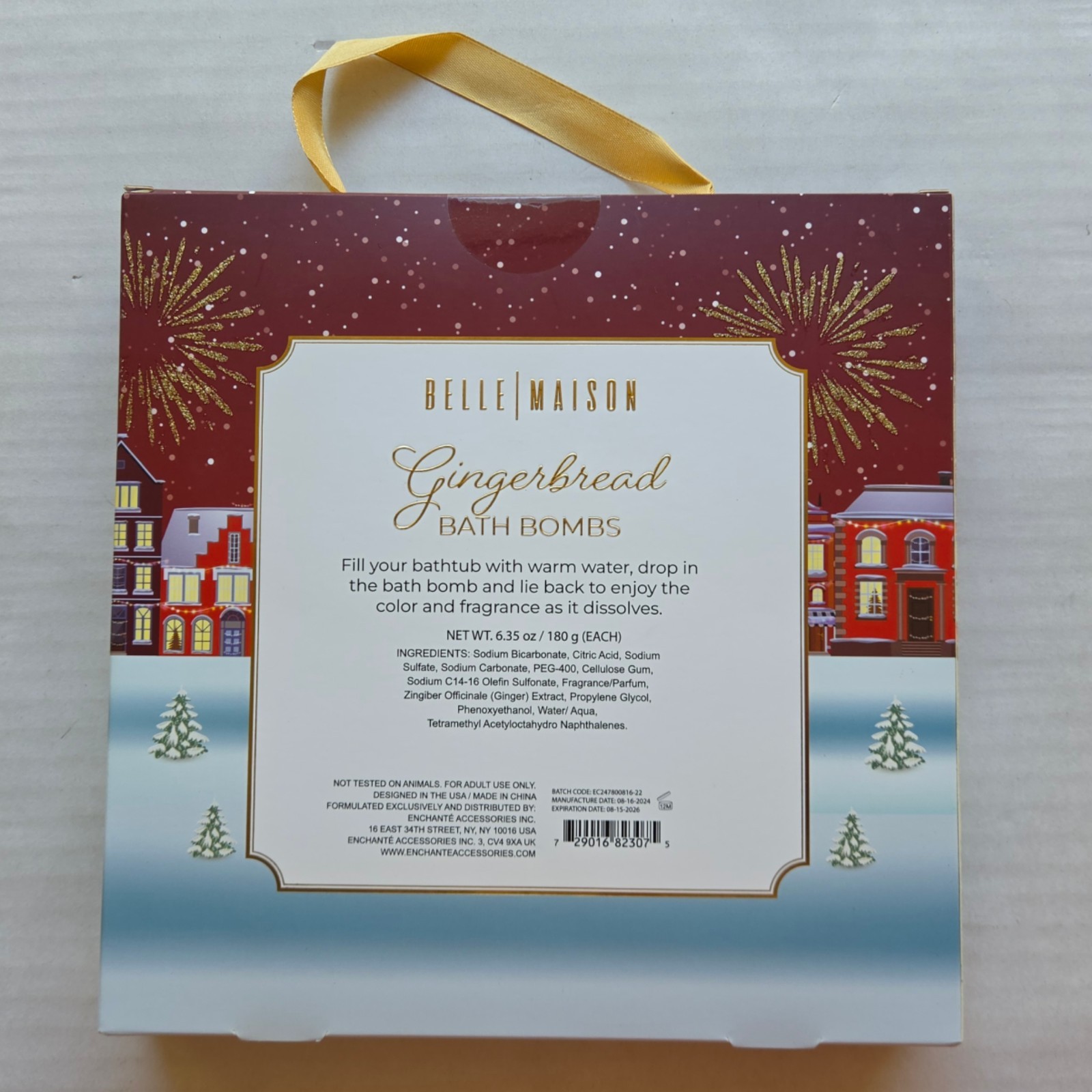 Four (4) Belle Maison Gingerbread Bath Bombs – 6.35 oz / 180 g (Each)