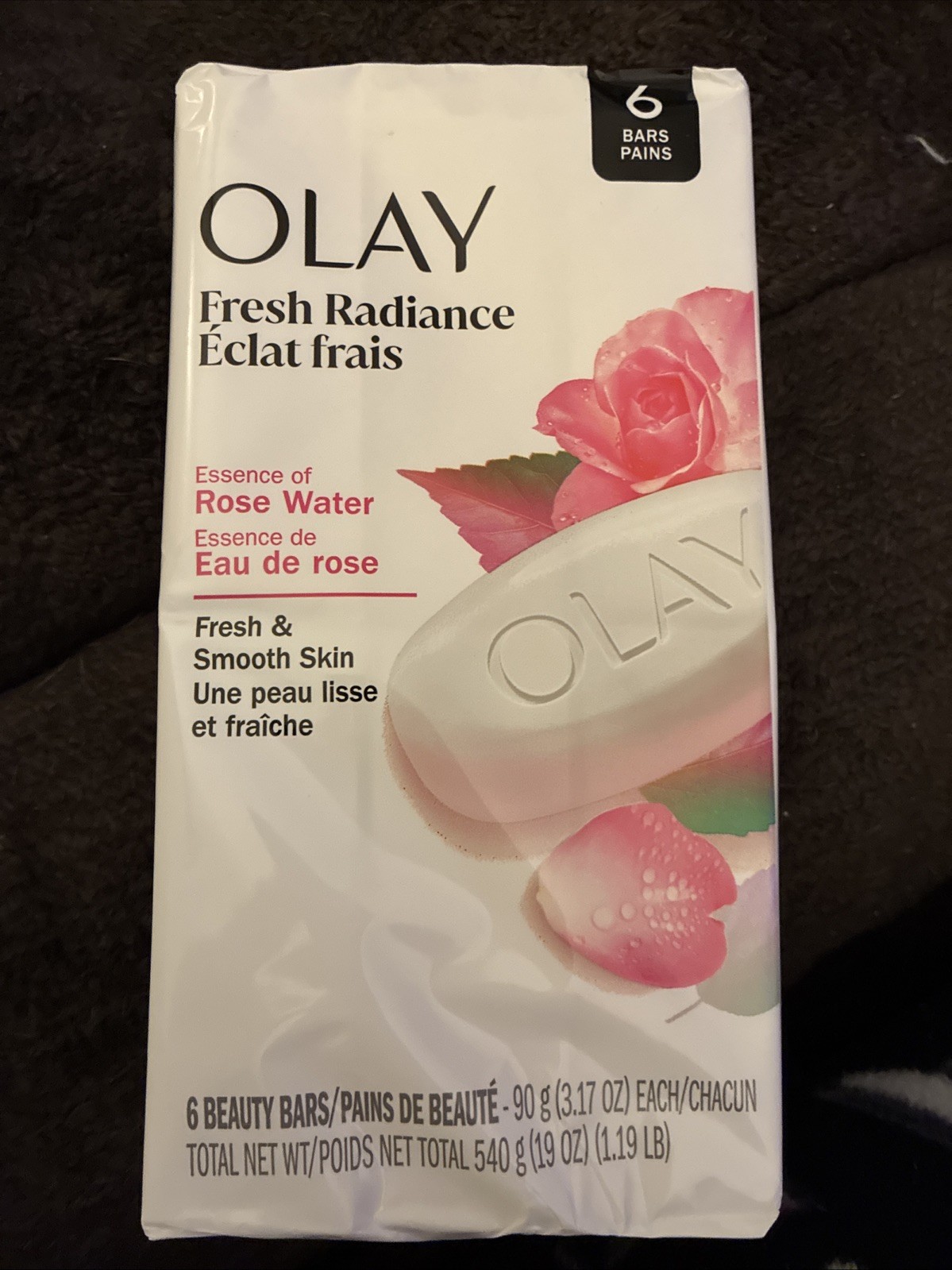 OLAY Fresh Radiance Rose Water Beauty Bar Soap, 6 Bars Total 19 fl oz