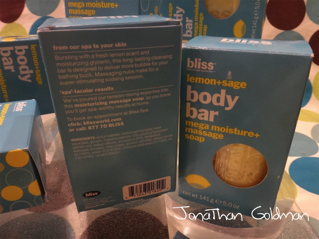 Bliss Lemon + Sage Body Mega Moisture Massage Soap Bar 5oz 141g NEW
