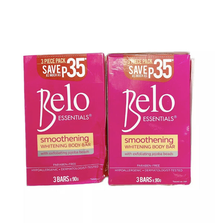 6 Bars x 90g BELO ESSENTIALS Smoothening Whitening Body Bar Soap Flawed Boxes