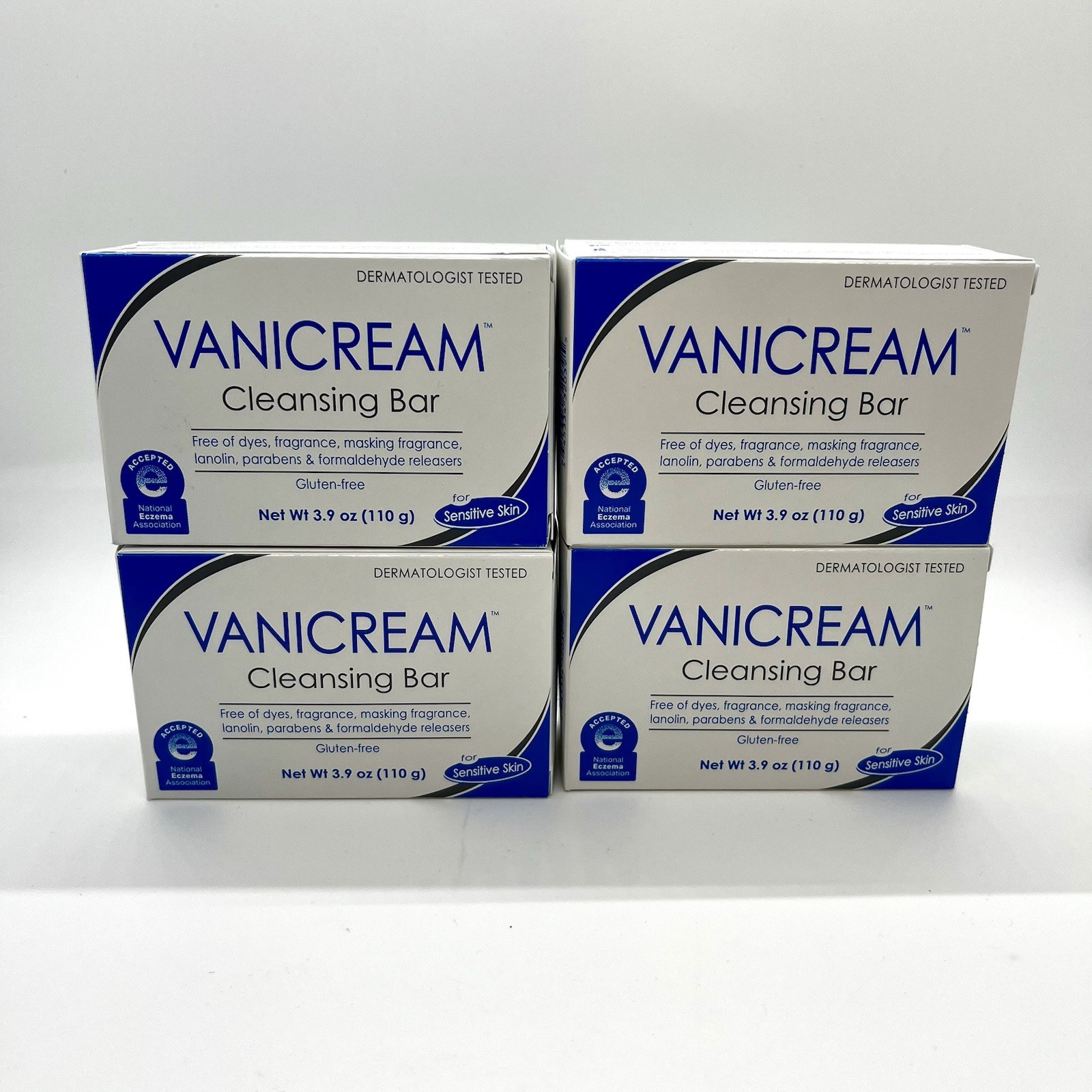 4 Pack- Vanicream Cleansing Bar 3.9oz Fragrance & Dye Free Soap