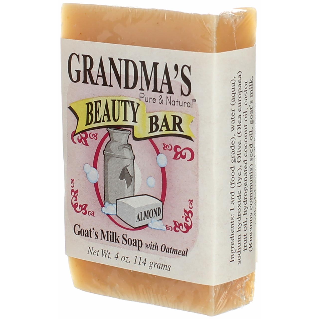 Grandma’s Pure & Natural Beauty Bar Goat’s Milk Bath Soap, 4 oz