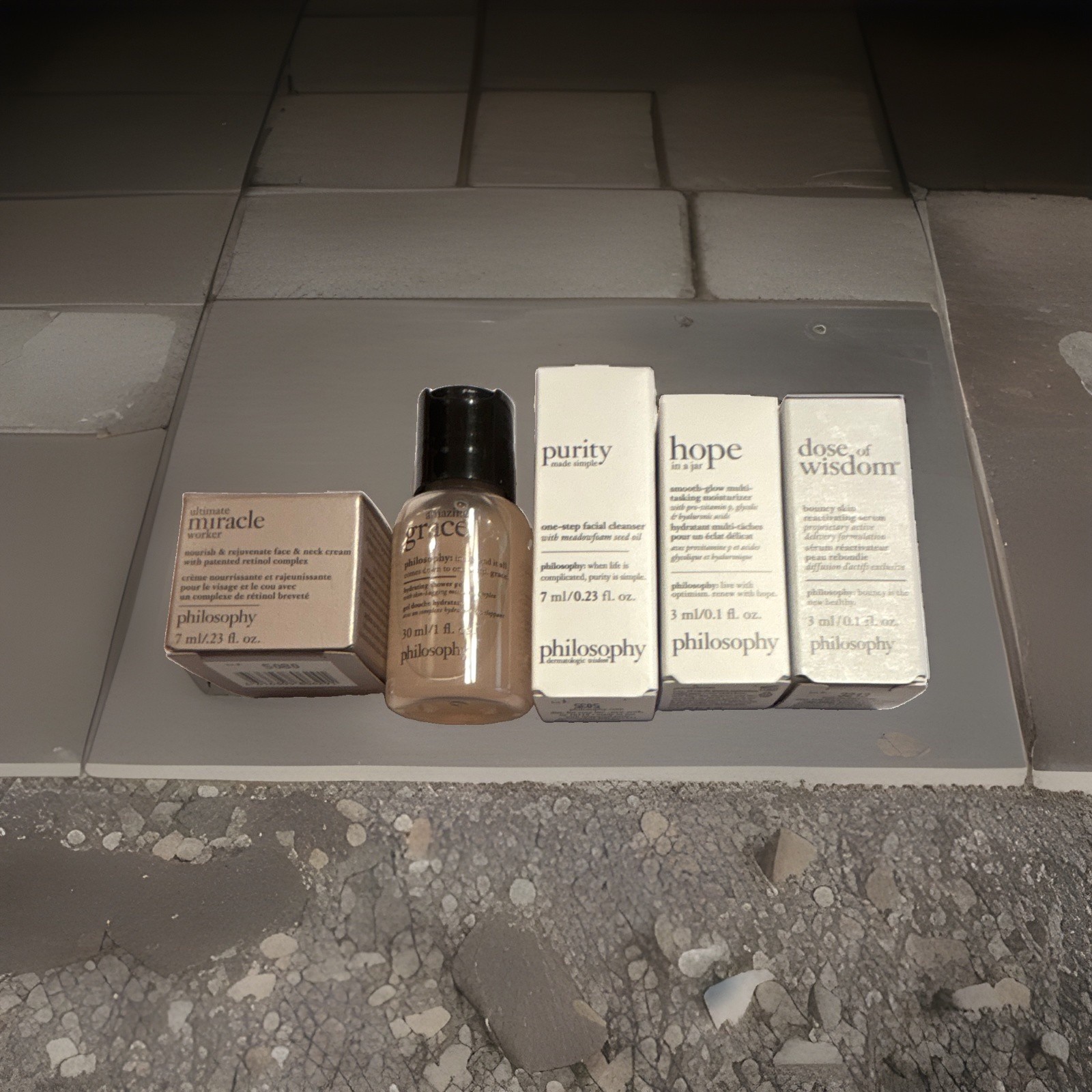 Philosophy 5-Piece Skincare & Body Travel Sample Lot-Grace, Purity, Hope, Wisdom