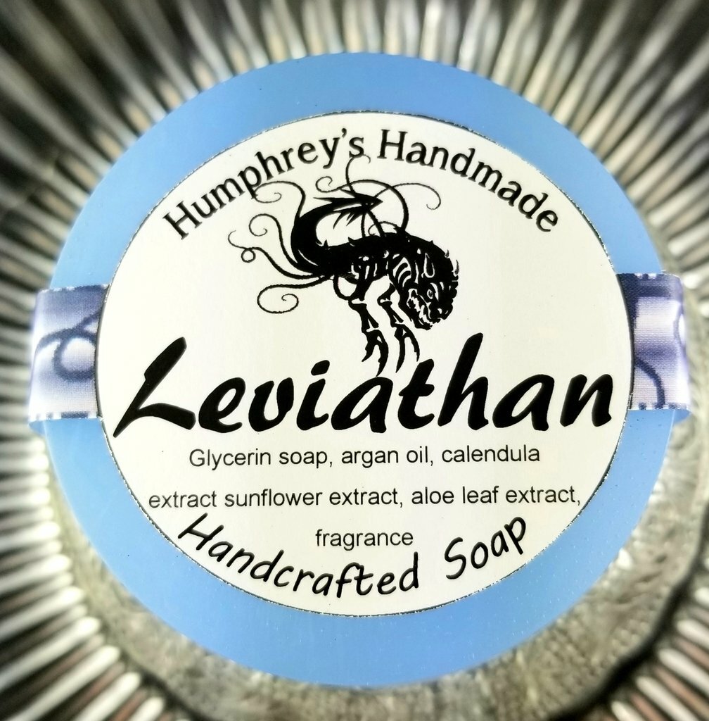 Mens LEVIATHAN Oud and Ocean Scent Shave Soap, Puck Beard Wash Bar USA Made Musk