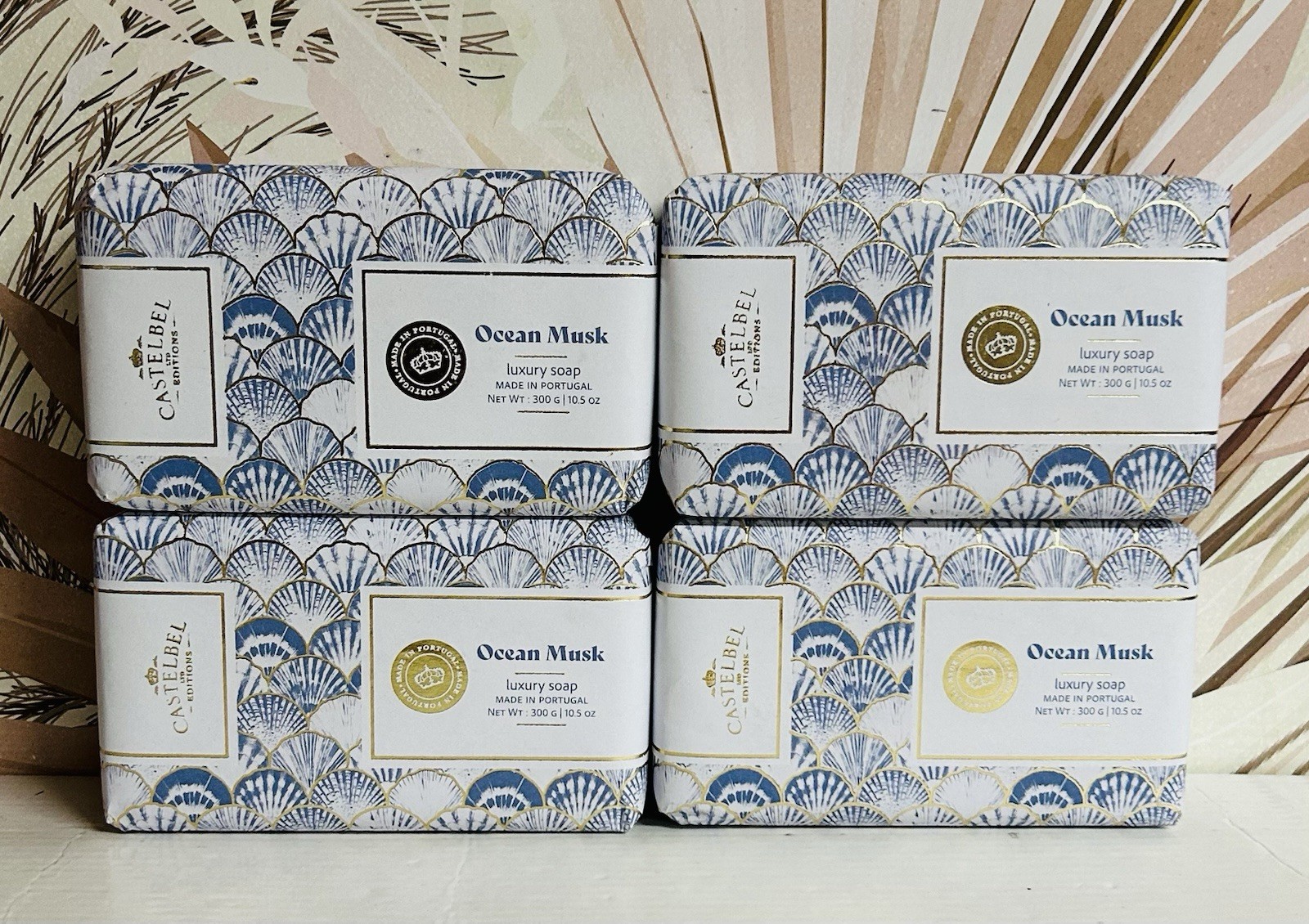 4-Pack Castelbel ~ Ocean Musk Luxury Bar Soap 10.5 oz Each Made in Portugal