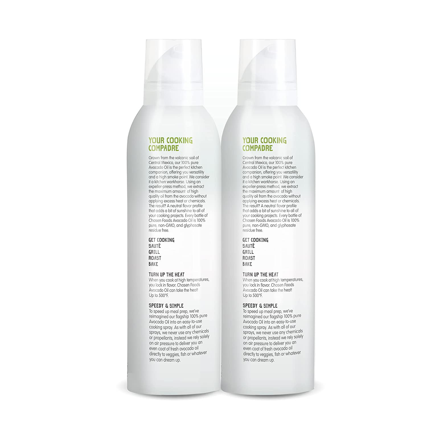 2 Pk Chosen Foods 100% Pure Avocado Oil Spray, Cooking, Dressing, 13.5 oz, Each