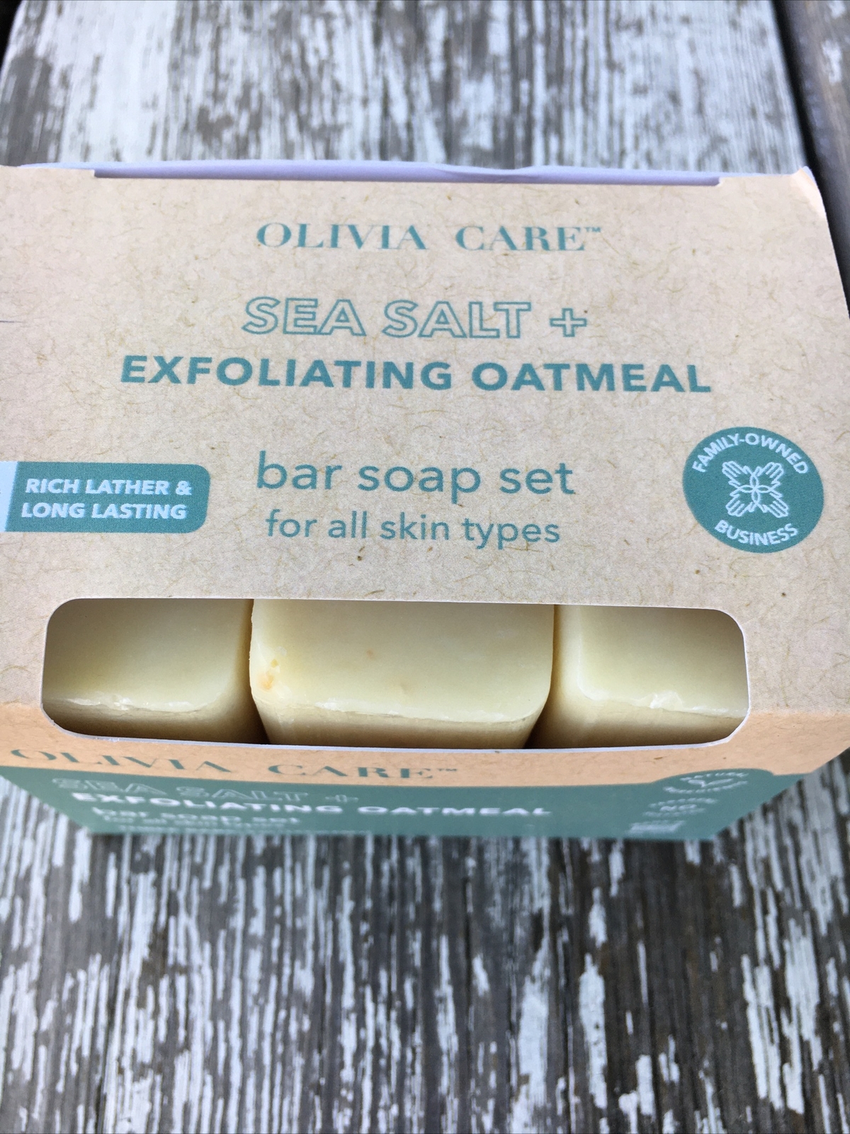 Olivia Care – Sea Salt + Exfoliating Oatmeal Bar Soap 3-5 Oz Bars