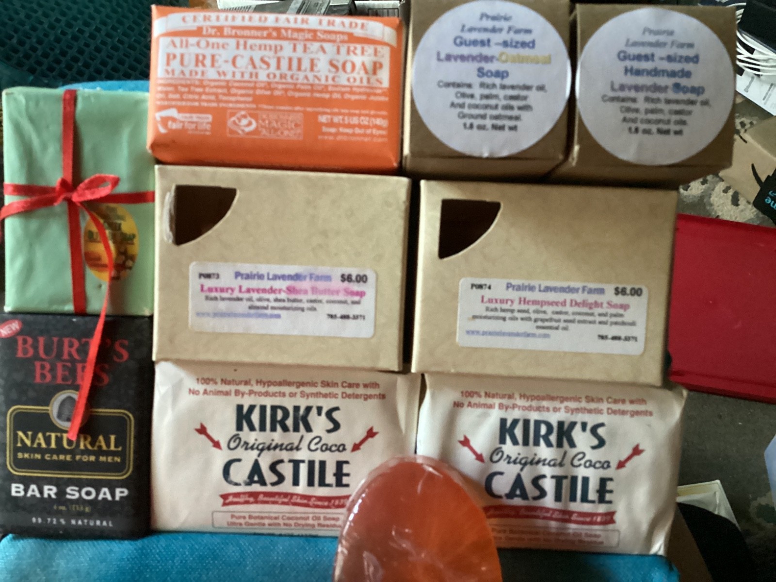 Lot of 10 Various Artisan Hand Crafted and Specialty soaps.