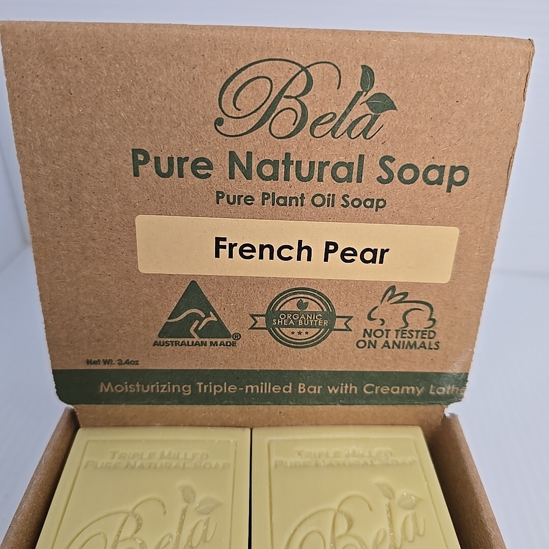 Bela All Natural Vegan Triple Milled French Pair Scented Soap