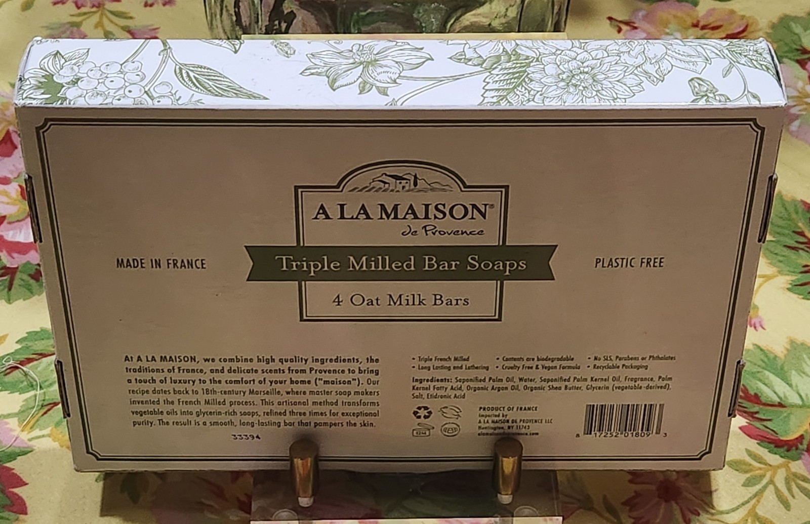 A La Maison De Provence Triple Milled Oat Milk Soap Box Four 7 Oz Bars New