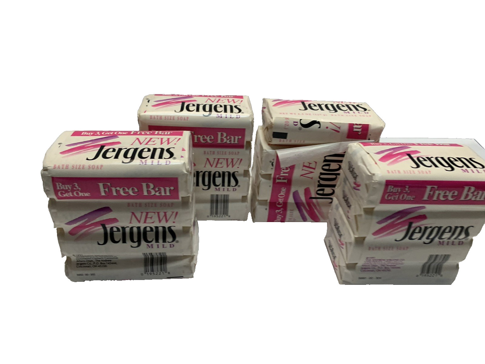 Vintage 1991 Jergens Mild Bath Size Bar Soap 16 Bars 4.5 Oz. Each USA New