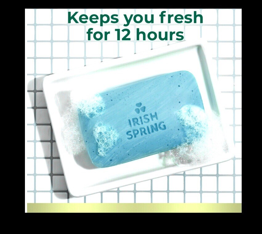 9 Irish Spring Icy Blast Deodorant Bar Soap:(3pk x 3),12hr Fresh, w Flaxseed Oil
