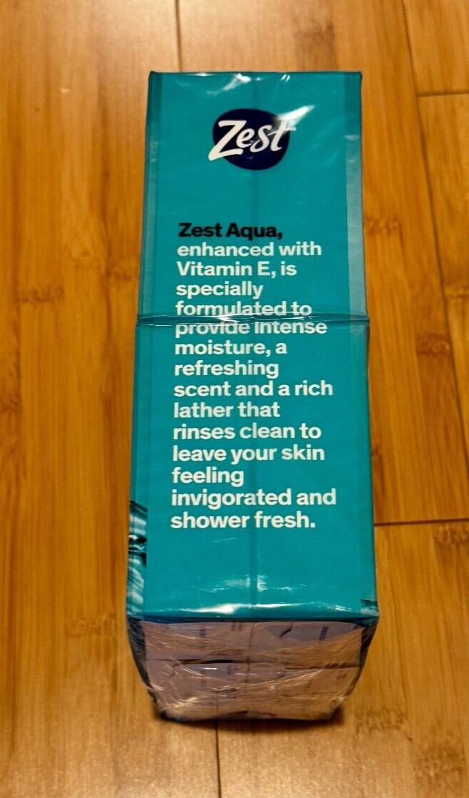 12 Bars Zest Aqua Pure Cleansing Bars with Vitamin E 4 oz Each 20%More Moisture