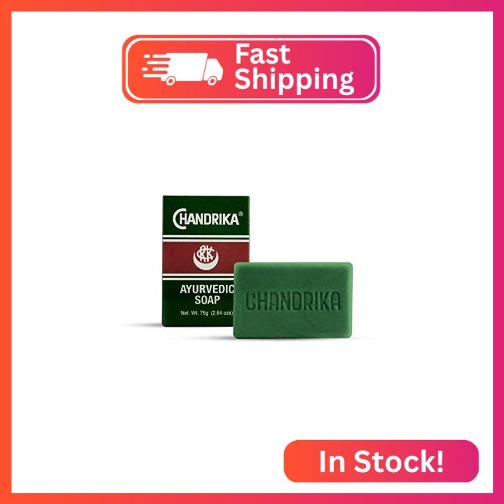 Chandrika Ayurvedic Soap | Organic Bar with Vegetable Oil | 100% Natural Bar for