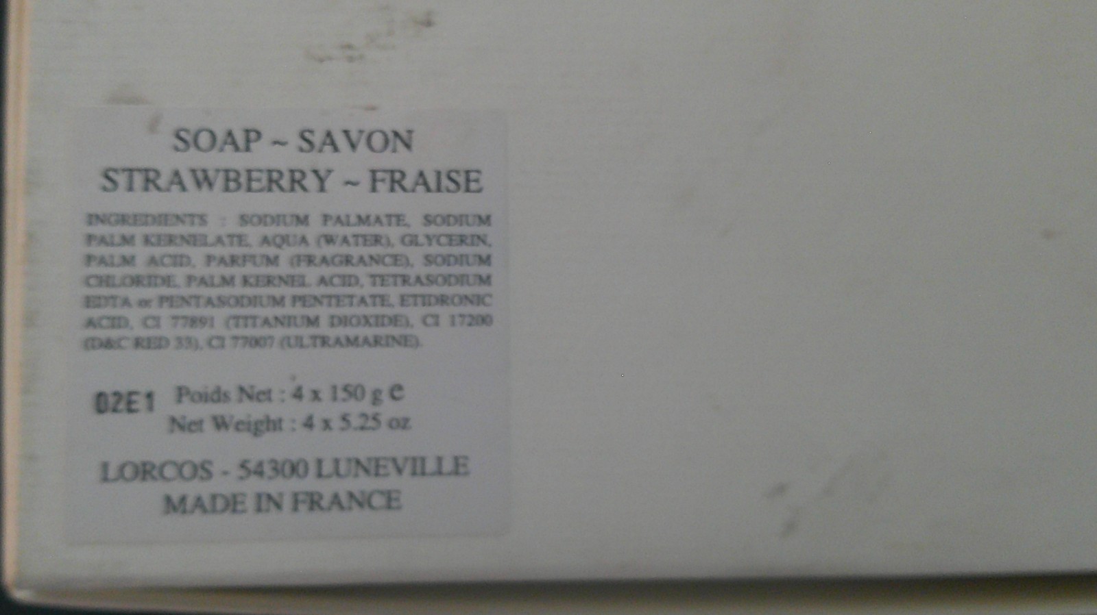 Lorcos Savon strawberry Soap 4 Bars x 5.25 oz ladies scented France vintage