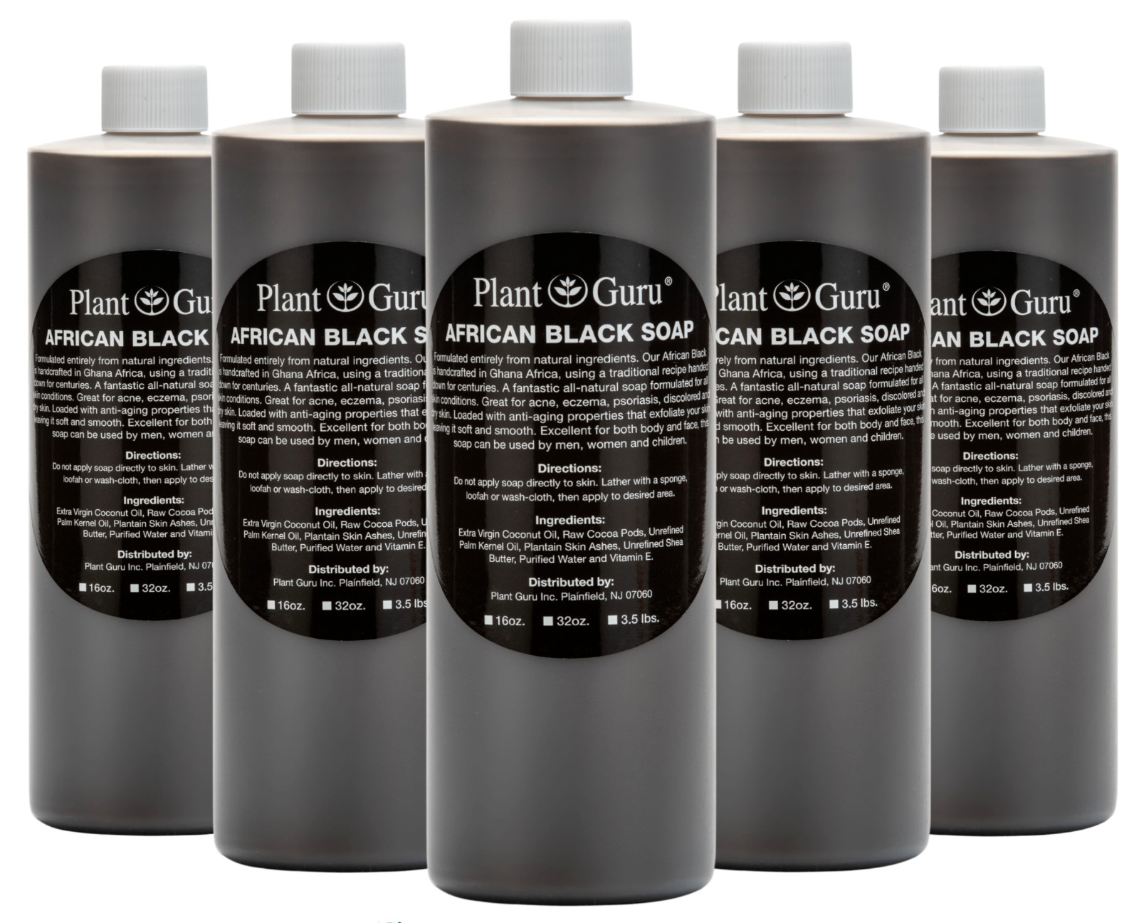 African Black Soap Liquid 16 oz. 100% Pure Raw Organic Natural Body Wash Shampoo