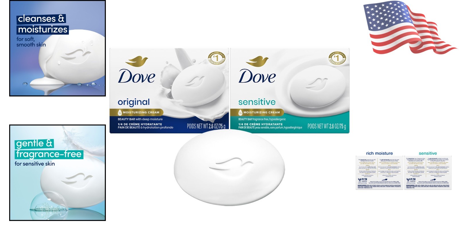 Dermatologist-Approved Dove Soap Bars: 2-Pack for Gentle, Moisturizing Cleanse